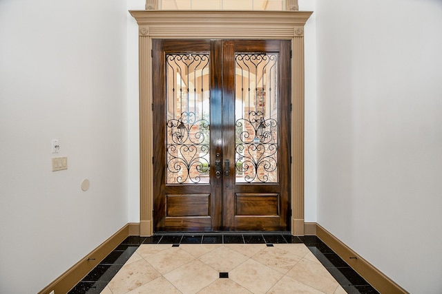 view of exterior entry with french doors