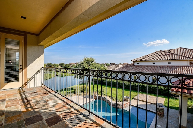 balcony with a water view