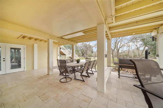 view of patio featuring french doors