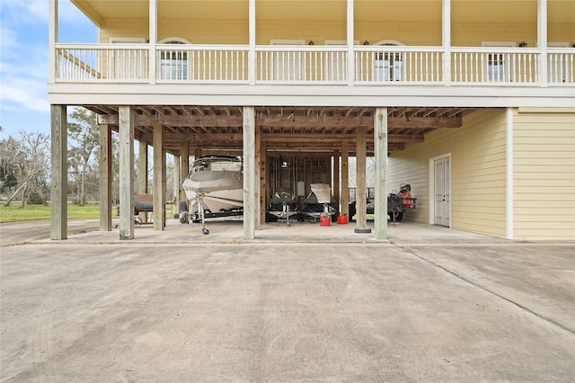 view of patio with a carport