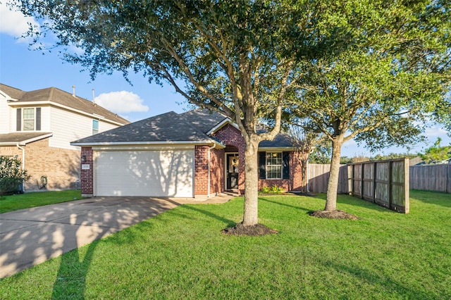 front of property with a garage and a front yard