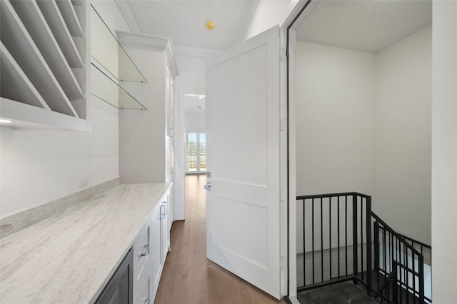 walk in closet featuring dark hardwood / wood-style flooring