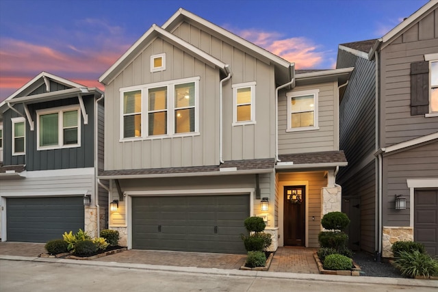 view of property with a garage