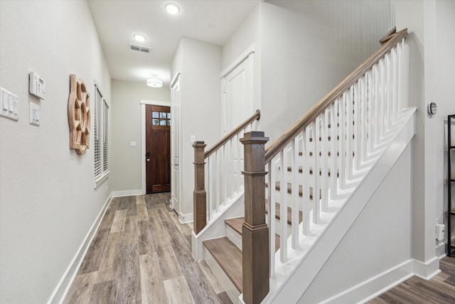 foyer featuring light hardwood / wood-style floors