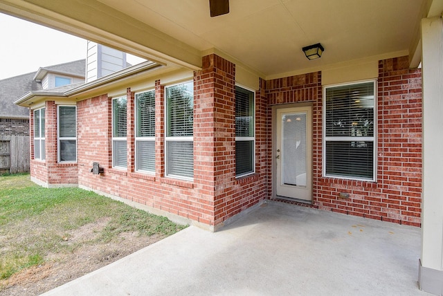 doorway to property featuring a patio