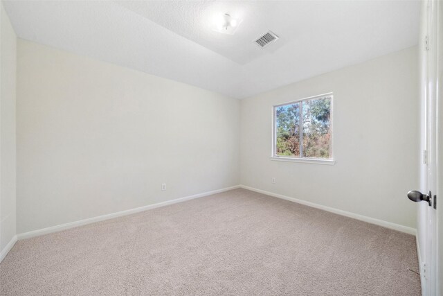 spare room featuring light colored carpet