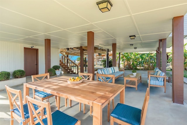 view of patio / terrace featuring an outdoor living space