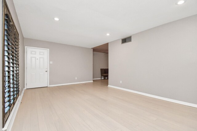 interior space with light hardwood / wood-style flooring