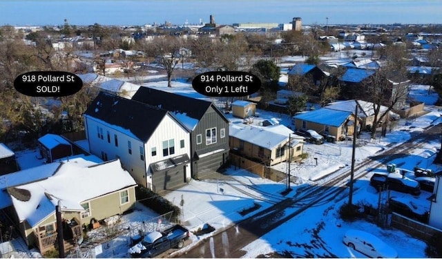 view of snowy aerial view