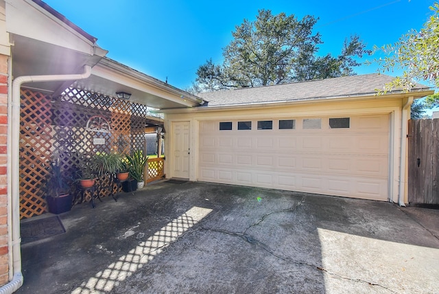 view of garage