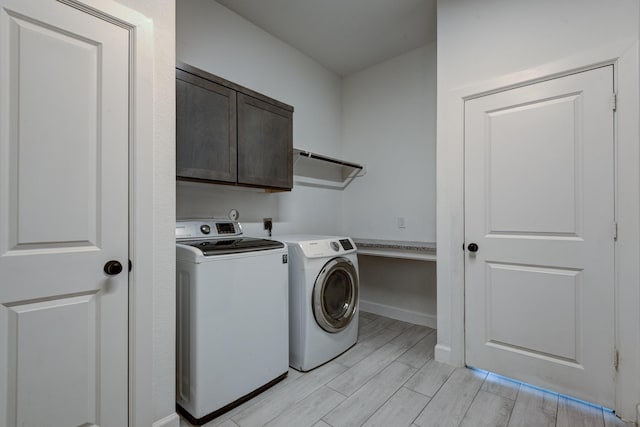 laundry area featuring cabinets and washer and dryer