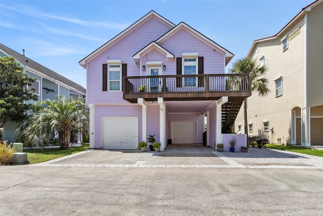 view of front of property featuring a garage