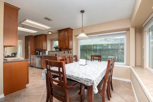 view of tiled dining area