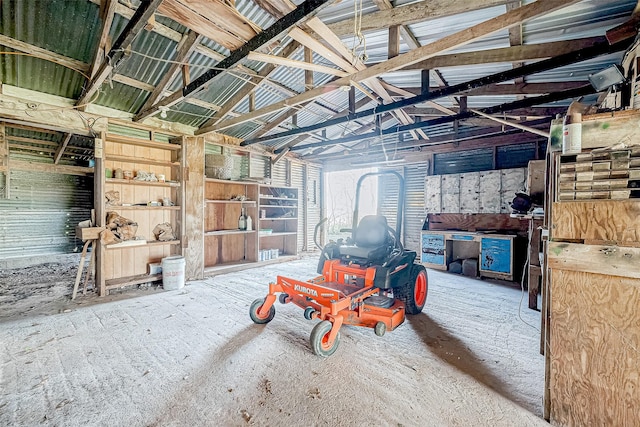 misc room with vaulted ceiling