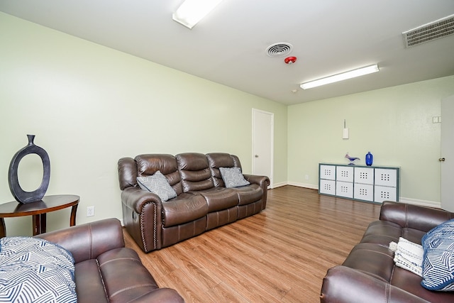 living room with hardwood / wood-style floors