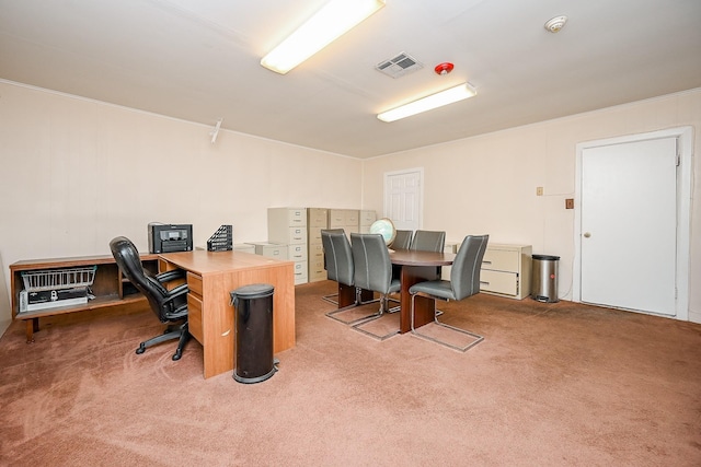 view of carpeted office