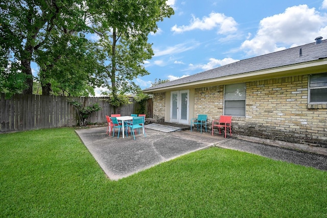 view of patio featuring french doors