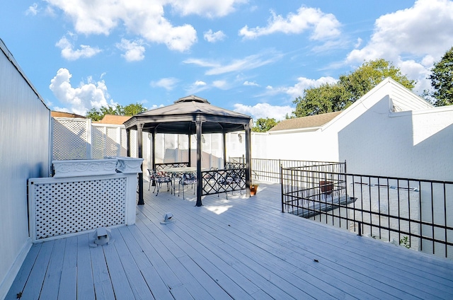 deck featuring a gazebo