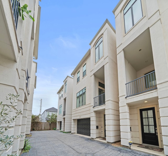 view of property with a garage