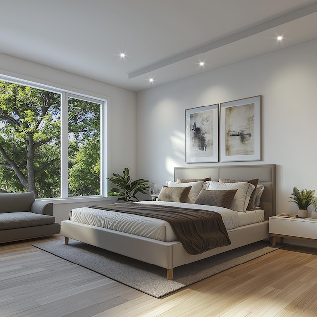 bedroom featuring light hardwood / wood-style floors