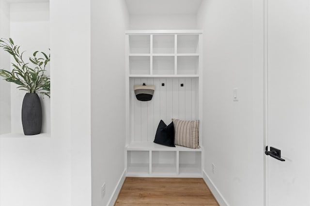 mudroom featuring hardwood / wood-style floors