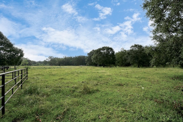 view of yard with a rural view