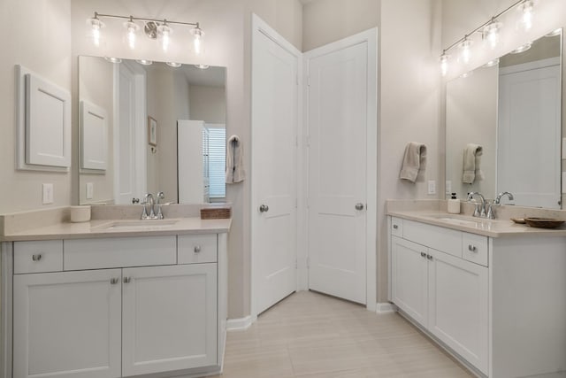 bathroom featuring vanity and tile patterned floors