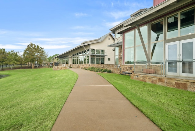 exterior space featuring a yard