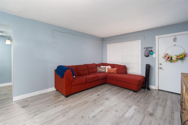 living room featuring light hardwood / wood-style floors