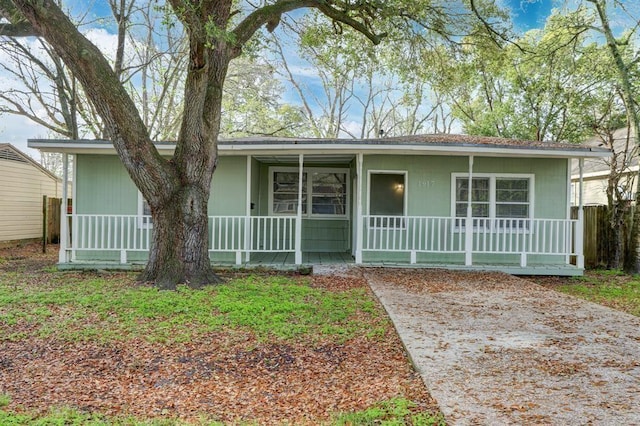 view of single story home