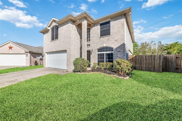 view of front of property with a front lawn