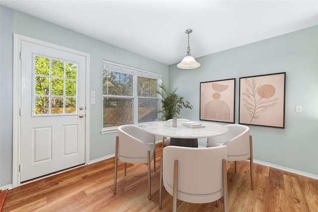 dining room featuring light wood-type flooring