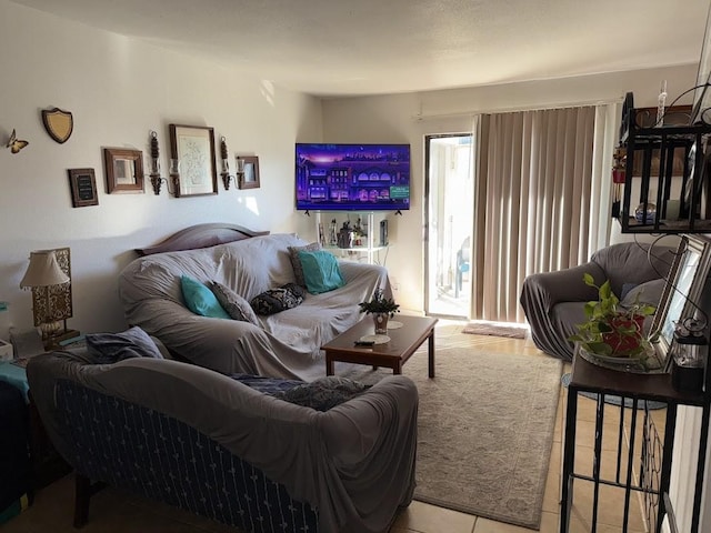 view of tiled living room