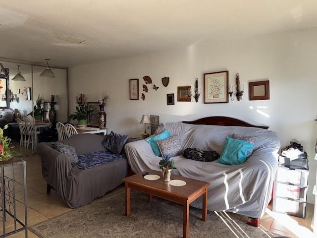 view of tiled living room