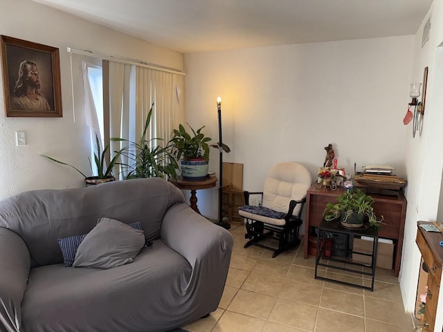 view of tiled living room