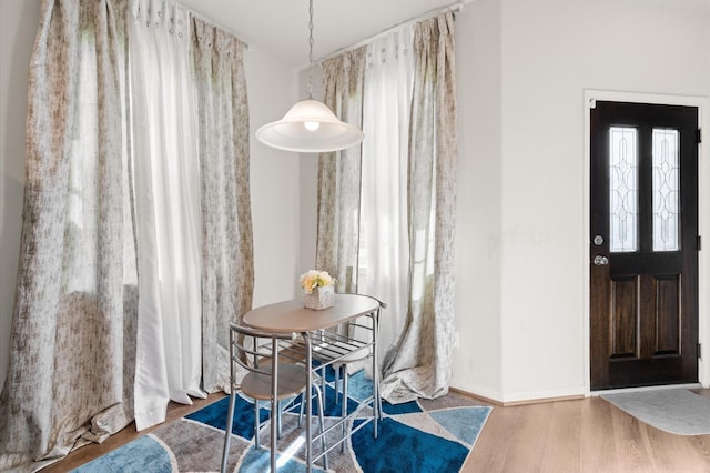 dining area featuring wood-type flooring