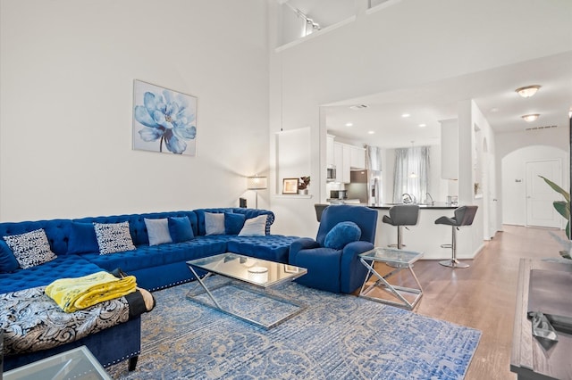 living room featuring hardwood / wood-style flooring