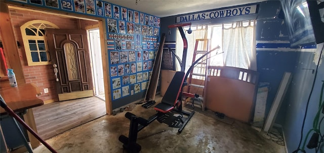 interior space with concrete flooring