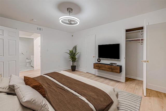 bedroom featuring light hardwood / wood-style floors