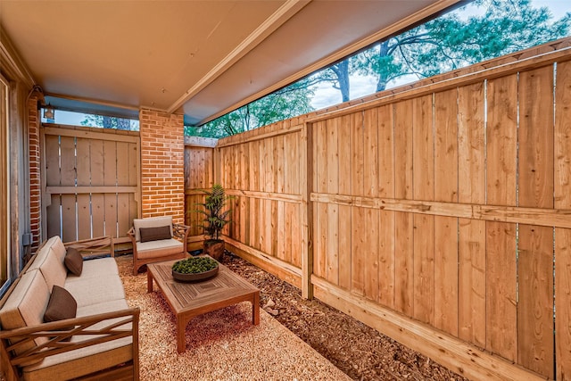 view of patio with an outdoor hangout area