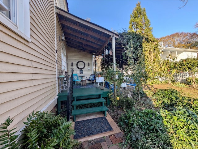 view of yard featuring a deck