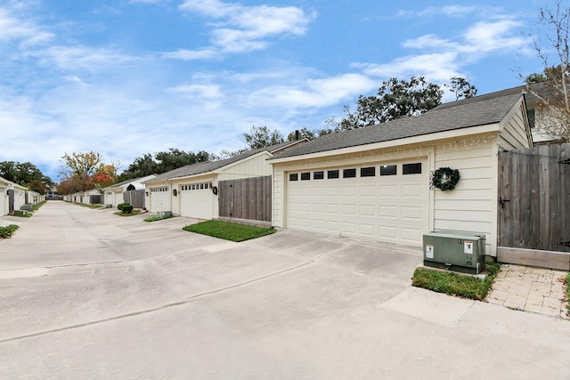 exterior space featuring a garage