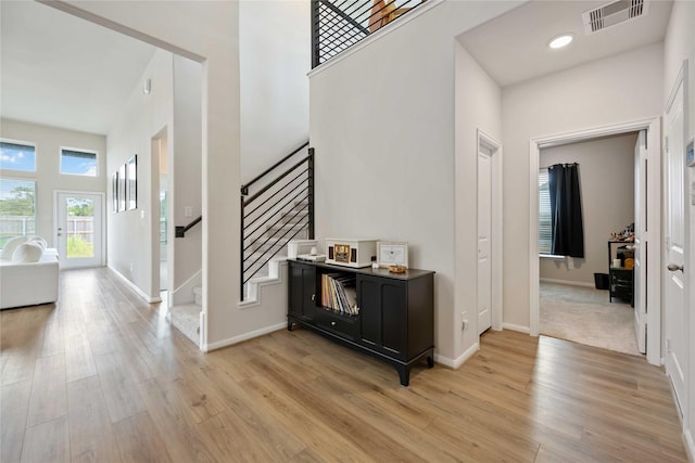 foyer featuring light hardwood / wood-style flooring