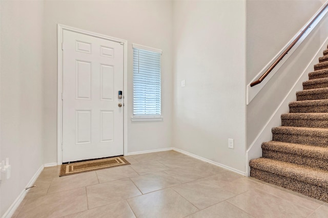 view of tiled foyer