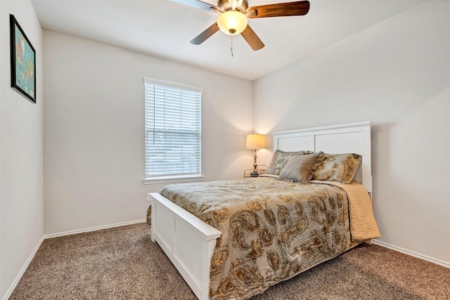 bedroom with carpet and ceiling fan