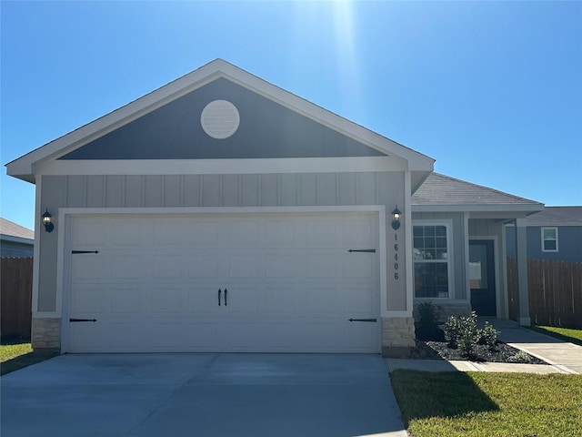 ranch-style home with a garage