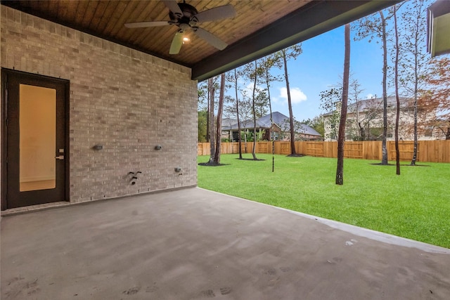 view of patio / terrace with ceiling fan