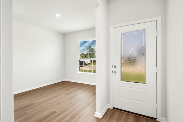 entrance foyer featuring light hardwood / wood-style floors