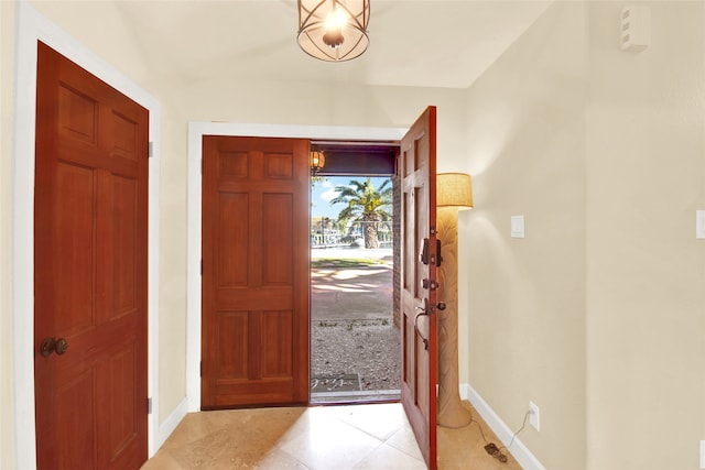 view of tiled foyer