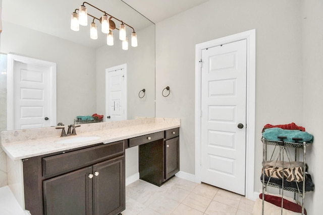 bathroom featuring tile patterned floors and vanity